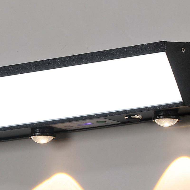 Moderner Minimalistischer Solar-Wasserdichter Bewegungsmelder Acryl Aluminium & Edelstahl Rechteckige LED Wandleuchte Lampe Für Außenpatio | Brehn