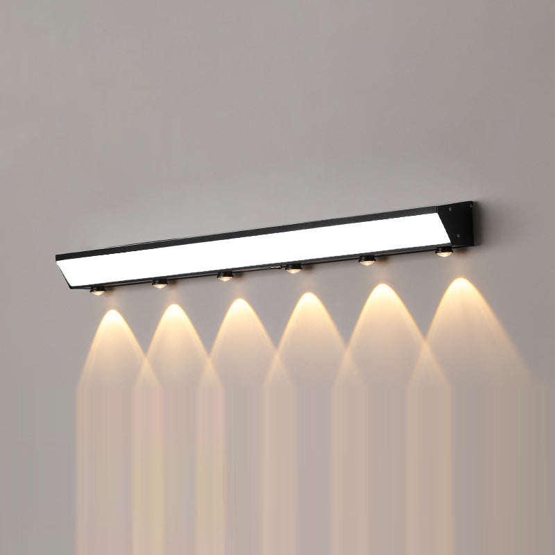 Moderner Minimalistischer Solar-Wasserdichter Bewegungsmelder Acryl Aluminium & Edelstahl Rechteckige LED Wandleuchte Lampe Für Außenpatio | Brehn
