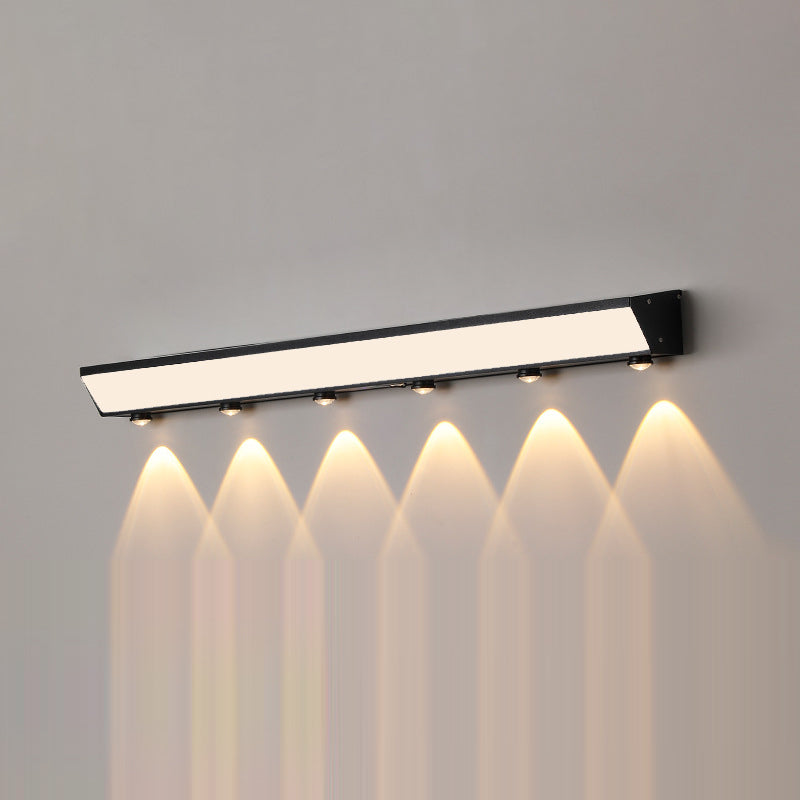Solarbetriebene, wasserdichte, rechteckige LED-Wandleuchte mit Bewegungsmelder aus Acryl, Aluminium und Edelstahl für die Terrasse