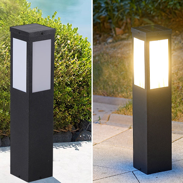 Modern Minimalist Solar Waterproof Metal & PC Säulen LED Außenleuchte Landschaftsbeleuchtung Für Garten & Außenpatio | Brehn