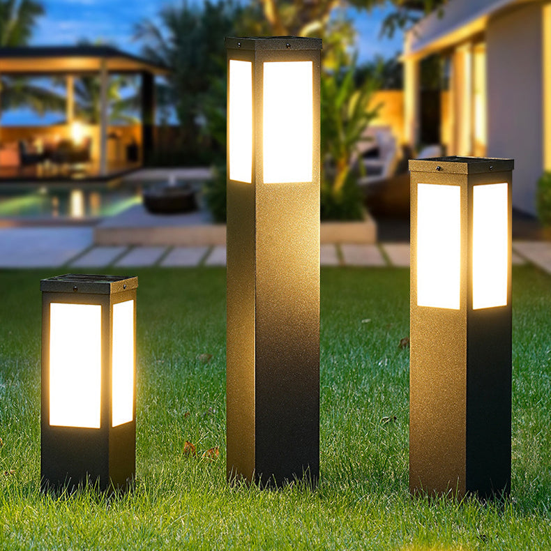 Modern Minimalist Solar Waterproof Metal & PC Säulen LED Außenleuchte Landschaftsbeleuchtung Für Garten & Außenpatio | Brehn