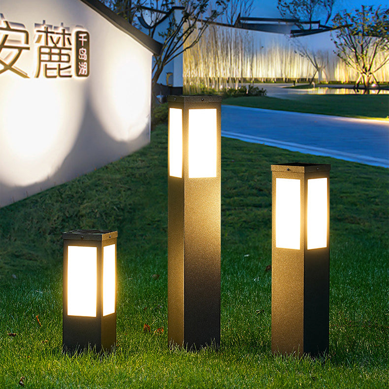 Modern Minimalist Solar Waterproof Metal & PC Säulen LED Außenleuchte Landschaftsbeleuchtung Für Garten & Außenpatio | Brehn