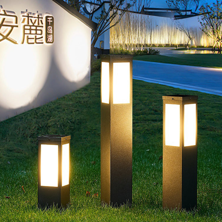 Modern Minimalist Solar Waterproof Metal & PC Säulen LED Außenleuchte Landschaftsbeleuchtung Für Garten & Außenpatio | Brehn
