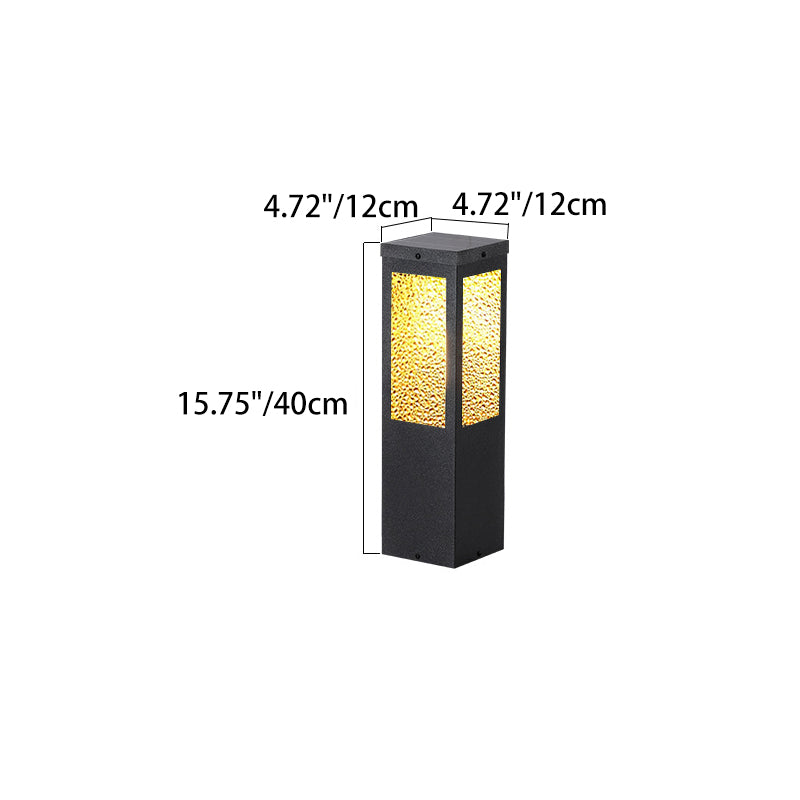 Moderne Minimalistische Wasserdichte Metall- & Glas-Diamant-Struktur Säule 1-Licht Außenleuchte Für Garten & Außenpatio | Brehn