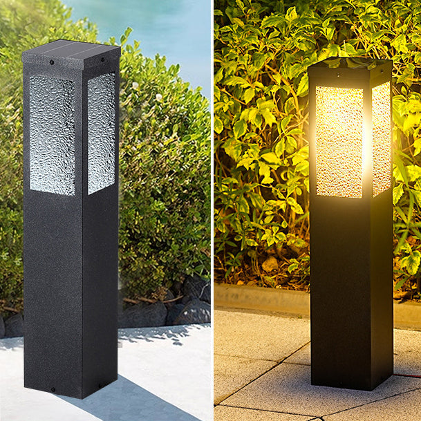 Moderne Minimalistische Wasserdichte Metall- & Glas-Diamant-Struktur Säule 1-Licht Außenleuchte Für Garten & Außenpatio | Brehn