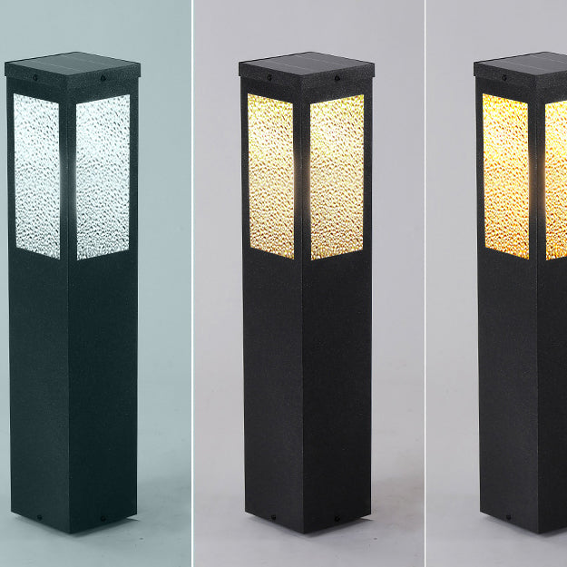 Moderne Minimalistische Wasserdichte Metall- & Glas-Diamant-Struktur Säule 1-Licht Außenleuchte Für Garten & Außenpatio | Brehn
