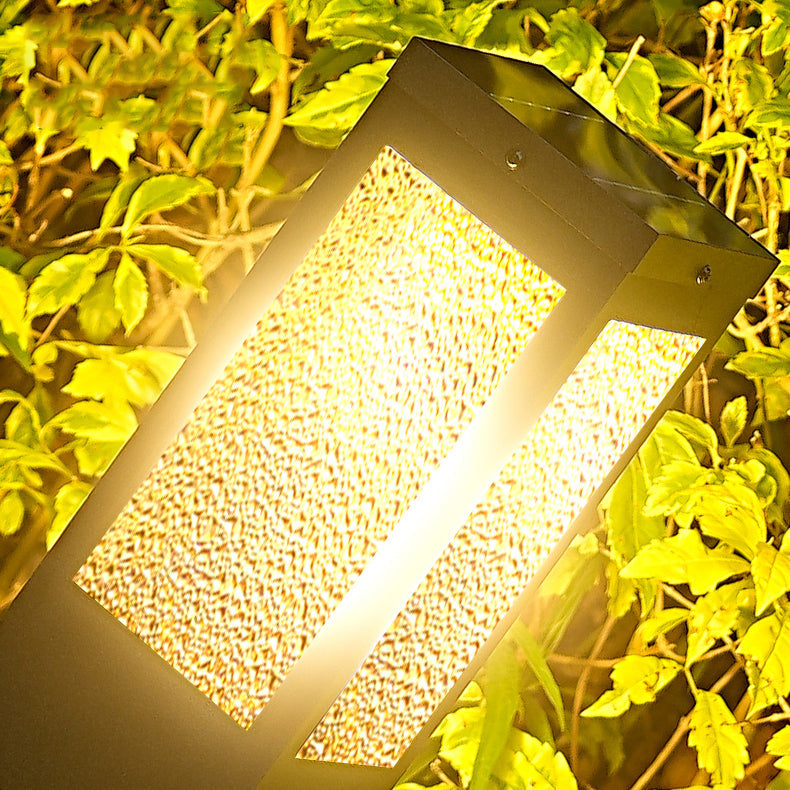 Moderne Minimalistische Wasserdichte Metall- & Glas-Diamant-Struktur Säule 1-Licht Außenleuchte Für Garten & Außenpatio | Brehn