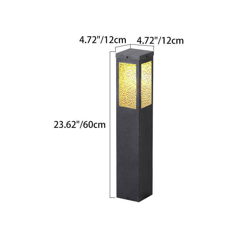 Moderne Minimalistische Wasserdichte Metall- & Glas-Diamant-Struktur Säule 1-Licht Außenleuchte Für Garten & Außenpatio | Brehn