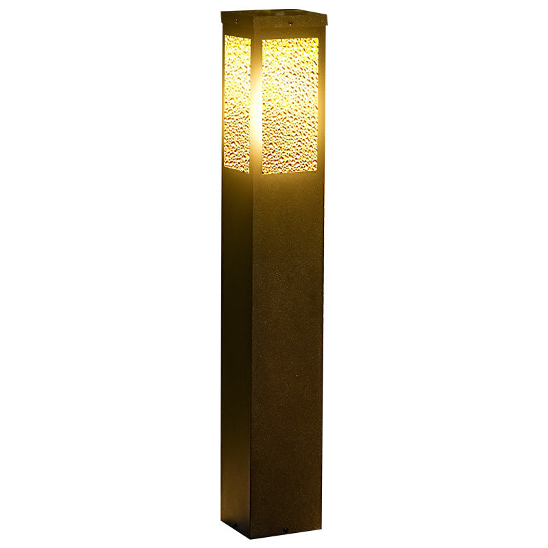 Moderne Minimalistische Wasserdichte Metall- & Glas-Diamant-Struktur Säule 1-Licht Außenleuchte Für Garten & Außenpatio | Brehn