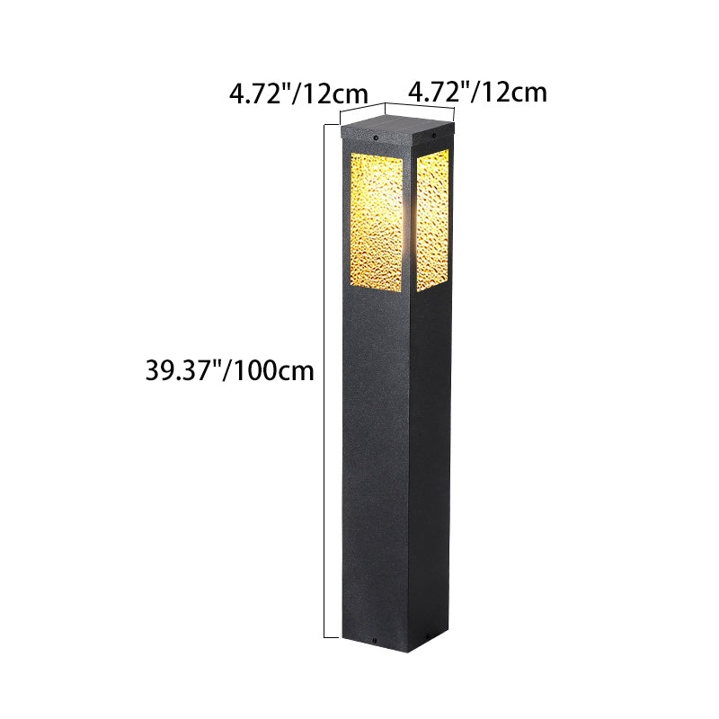 Wasserdichte Säulenleuchte aus Metall und Glas mit Diamantstruktur, 1-flammig, für Garten und Terrasse
