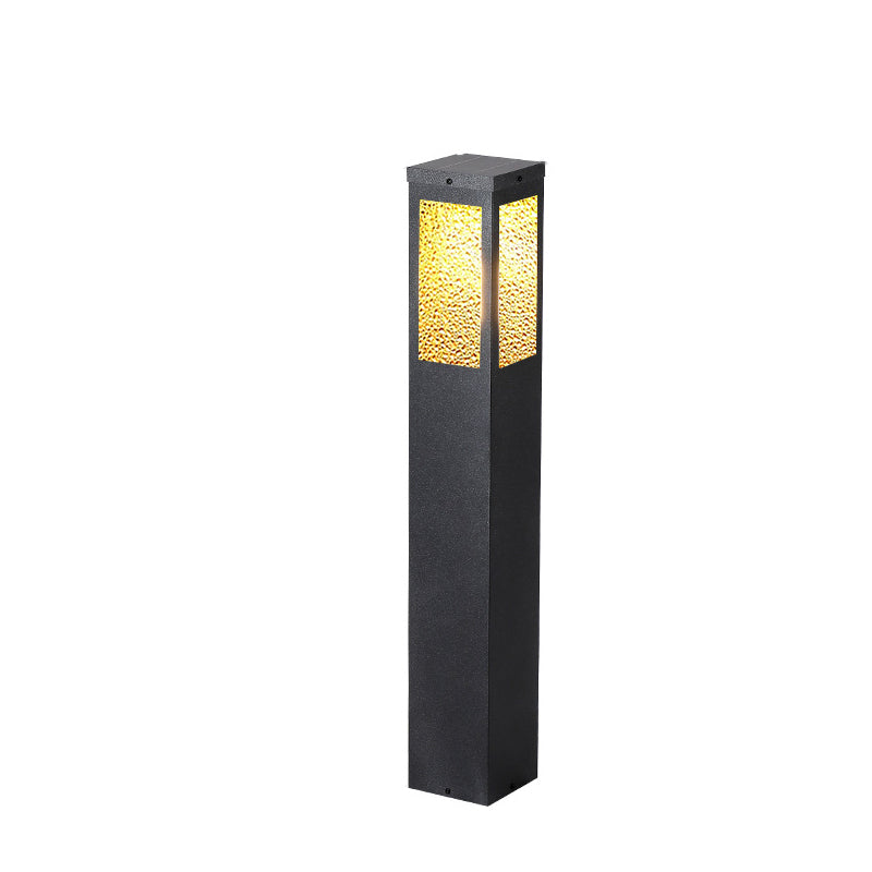 Wasserdichte Säulenleuchte aus Metall und Glas mit Diamantstruktur, 1-flammig, für Garten und Terrasse