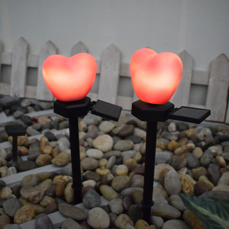Solarbetriebene, wasserdichte LED-Außenleuchte aus ABS-Kunststoff in Herzform mit Nano-Technologie für Garten und Terrasse