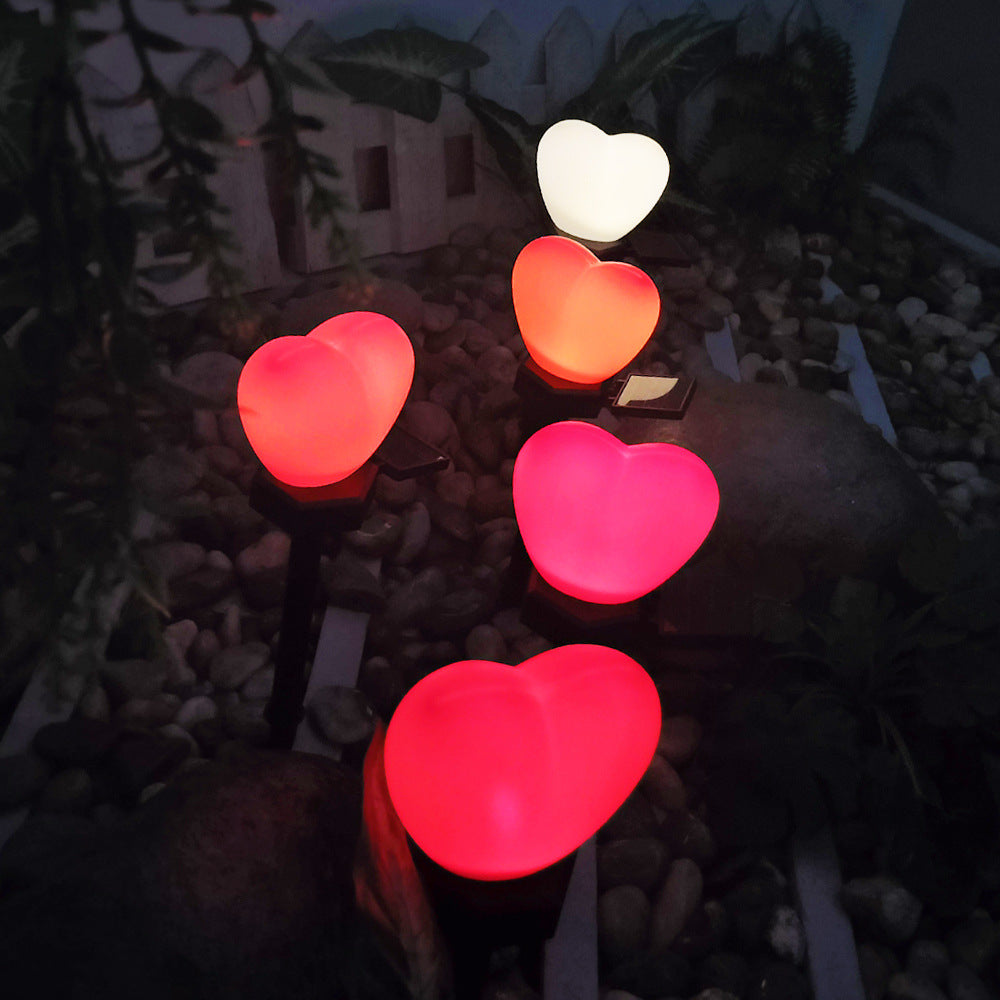 Solarbetriebene, wasserdichte LED-Außenleuchte aus ABS-Kunststoff in Herzform mit Nano-Technologie für Garten und Terrasse