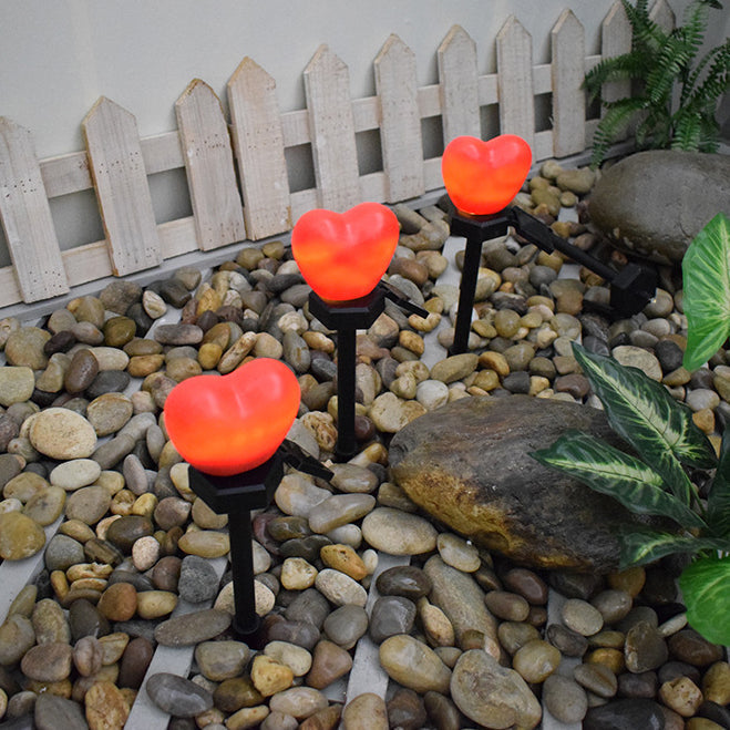 Solarbetriebene, wasserdichte LED-Außenleuchte aus ABS-Kunststoff in Herzform mit Nano-Technologie für Garten und Terrasse