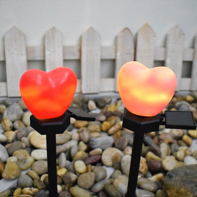 Solarbetriebene, wasserdichte LED-Außenleuchte aus ABS-Kunststoff in Herzform mit Nano-Technologie für Garten und Terrasse