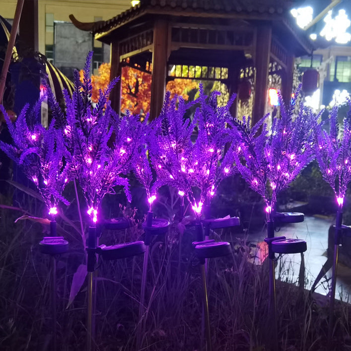 Solarbetriebene, wasserdichte LED-Außenleuchte aus Edelstahl, PC & ABS in Lavendeloptik für Garten und Terrasse