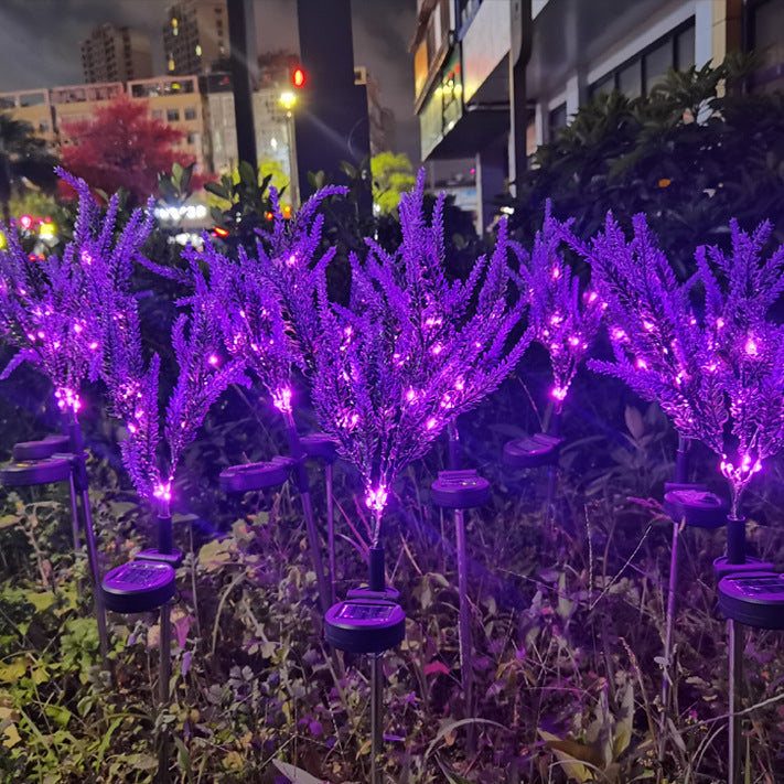Moderne Art Deco Solar wasserdicht Edelstahl PC & ABS Faux Lavendel LED Außenleuchte Landschaftsbeleuchtung für Garten & Außenbereich Terrasse | Brehn
