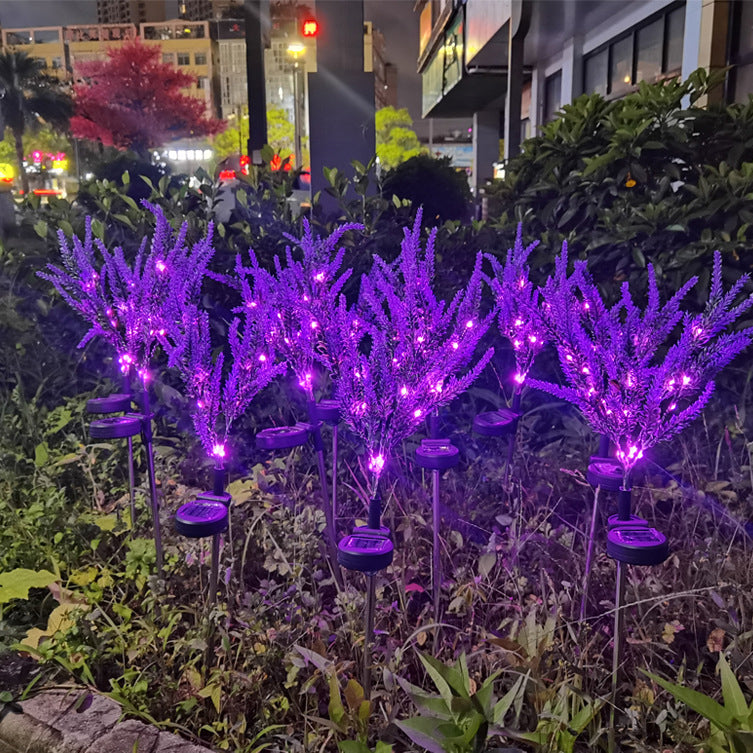 Moderne Art Deco Solar wasserdicht Edelstahl PC & ABS Faux Lavendel LED Außenleuchte Landschaftsbeleuchtung für Garten & Außenbereich Terrasse | Brehn