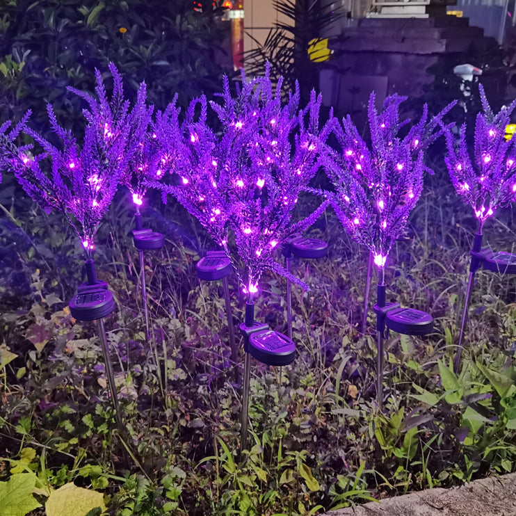 Solarbetriebene, wasserdichte LED-Außenleuchte aus Edelstahl, PC & ABS in Lavendeloptik für Garten und Terrasse