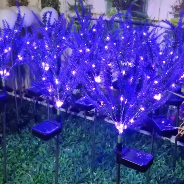 Moderne Art Deco Solar wasserdicht Edelstahl PC & ABS Faux Lavendel LED Außenleuchte Landschaftsbeleuchtung für Garten & Außenbereich Terrasse | Brehn