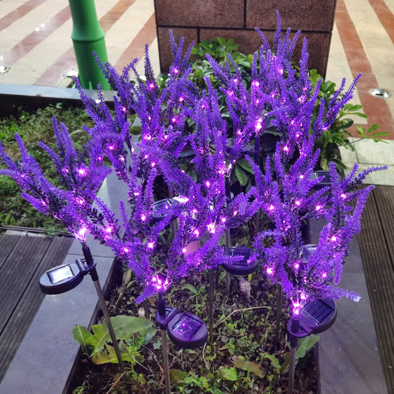 Moderne Art Deco Solar wasserdicht Edelstahl PC & ABS Faux Lavendel LED Außenleuchte Landschaftsbeleuchtung für Garten & Außenbereich Terrasse | Brehn