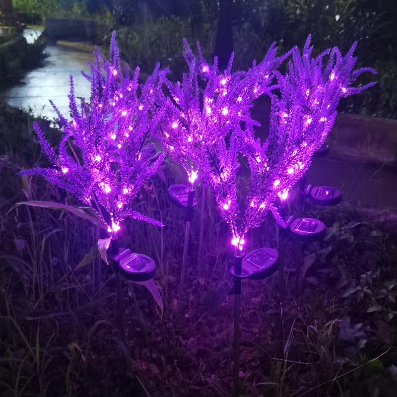 Solarbetriebene, wasserdichte LED-Außenleuchte aus Edelstahl, PC & ABS in Lavendeloptik für Garten und Terrasse