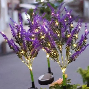 Moderne Art Deco Solar wasserdicht Edelstahl PC & ABS Faux Lavendel LED Außenleuchte Landschaftsbeleuchtung für Garten & Außenbereich Terrasse | Brehn