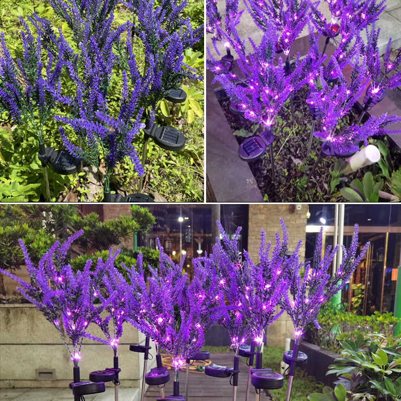 Moderne Art Deco Solar wasserdicht Edelstahl PC & ABS Faux Lavendel LED Außenleuchte Landschaftsbeleuchtung für Garten & Außenbereich Terrasse | Brehn