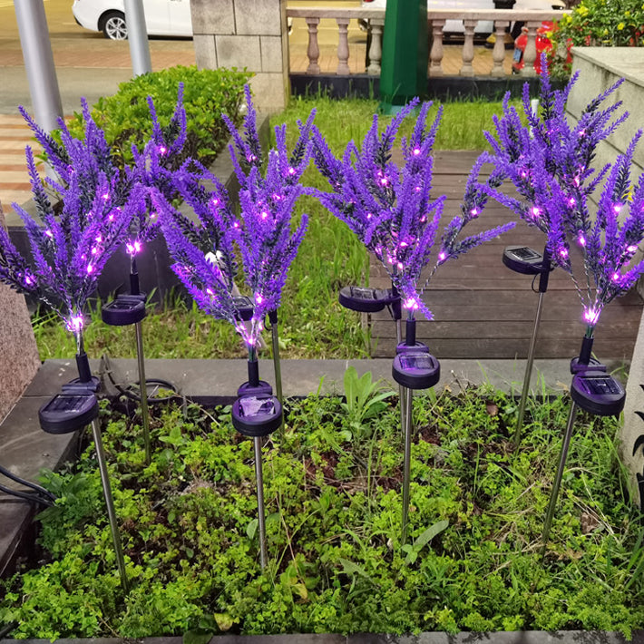 Moderne Art Deco Solar wasserdicht Edelstahl PC & ABS Faux Lavendel LED Außenleuchte Landschaftsbeleuchtung für Garten & Außenbereich Terrasse | Brehn