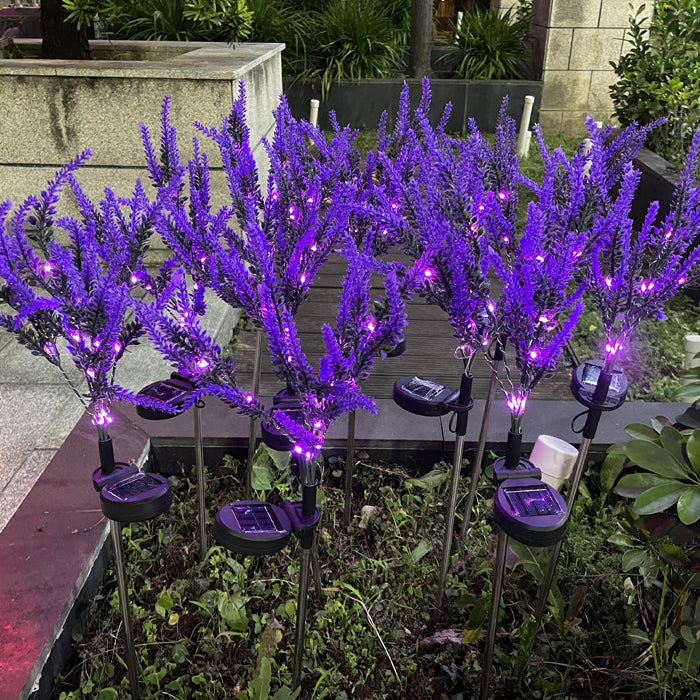 Moderne Art Deco Solar wasserdicht Edelstahl PC & ABS Faux Lavendel LED Außenleuchte Landschaftsbeleuchtung für Garten & Außenbereich Terrasse | Brehn