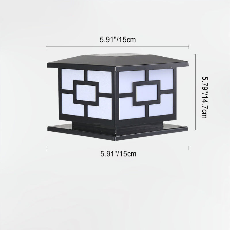 Wasserdichte LED-Solar-Pfostenleuchte aus ABS-Würfelmaterial für die Terrasse