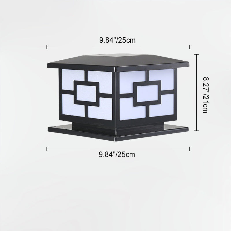 Wasserdichte LED-Solar-Pfostenleuchte aus ABS-Würfelmaterial für die Terrasse