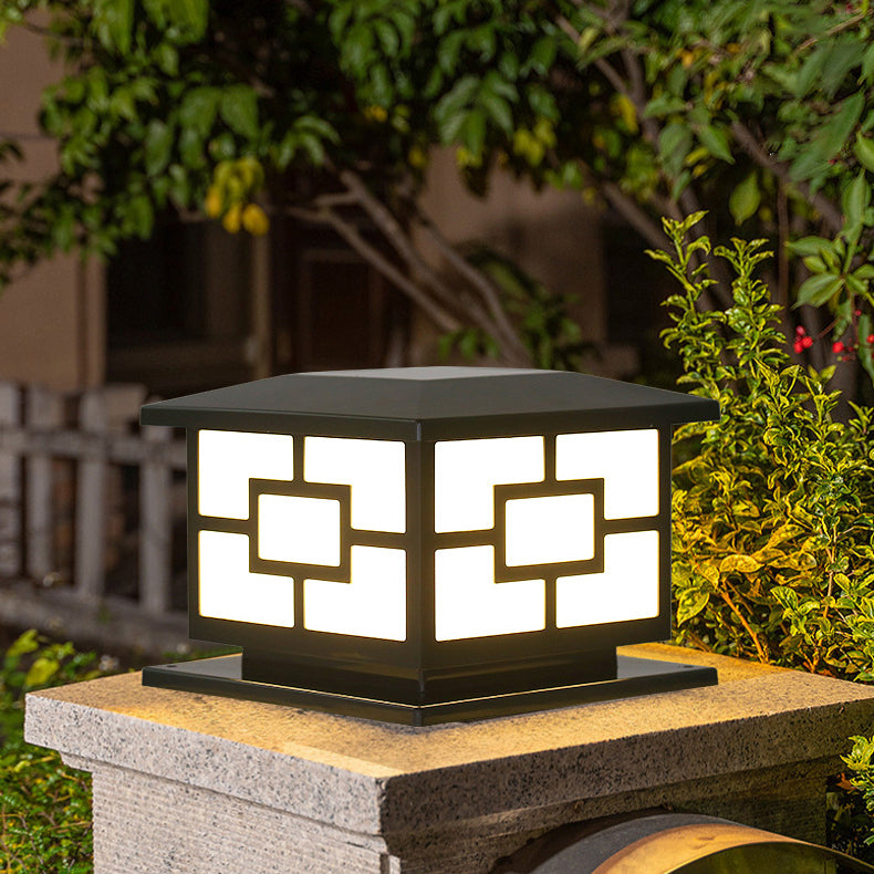 Wasserdichte LED-Solar-Pfostenleuchte aus ABS-Würfelmaterial für die Terrasse