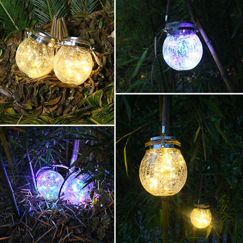 Moderne Art Deco Solar Orb Edelstahl Glas LED Außenleuchte für den Garten | Brehn