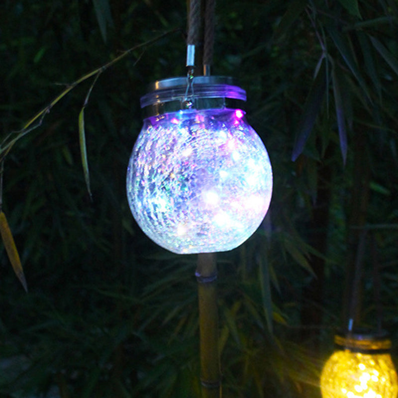 Moderne Art Deco Solar Orb Edelstahl Glas LED Außenleuchte für den Garten | Brehn
