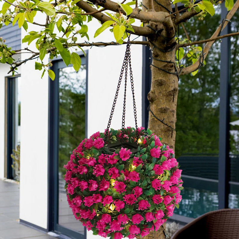 Moderne Art Deco Runde Blumenstrauß Kunststoff LED Außenbeleuchtung für Garten | Brehn