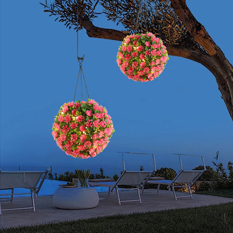 Moderne Art Deco Runde Blumenstrauß Kunststoff LED Außenbeleuchtung für Garten | Brehn