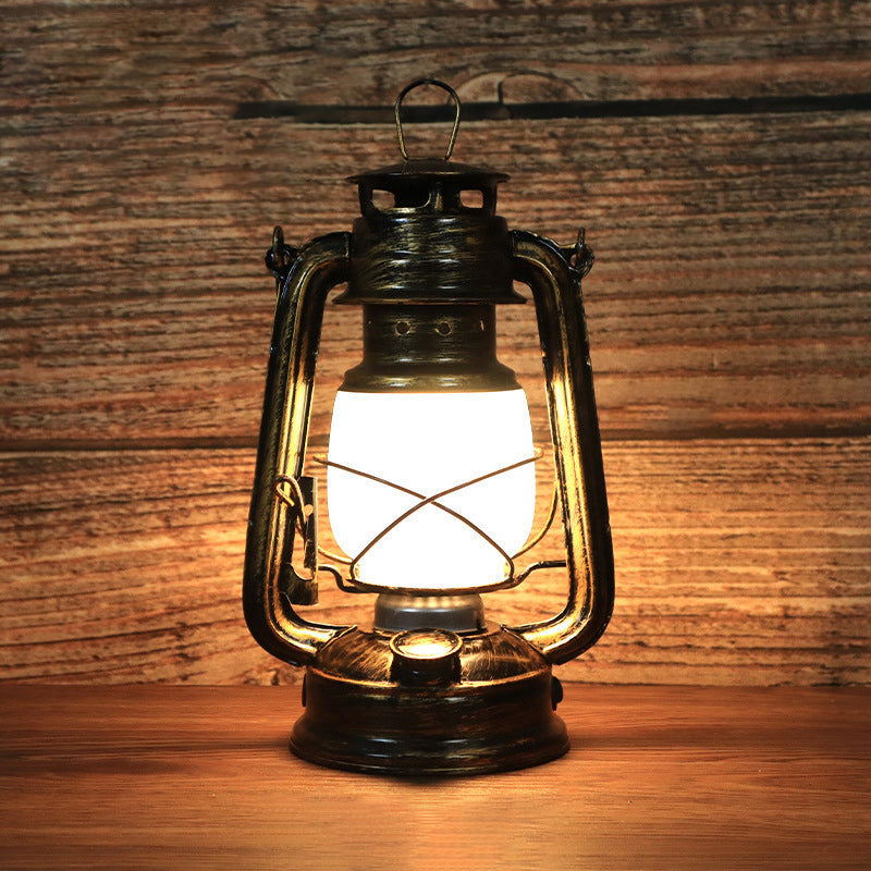 Traditionelle Vintage-Rundpferdelampe, Tischleuchte aus Eisen und Acryl mit LED-Beleuchtung für das Wohnzimmer
