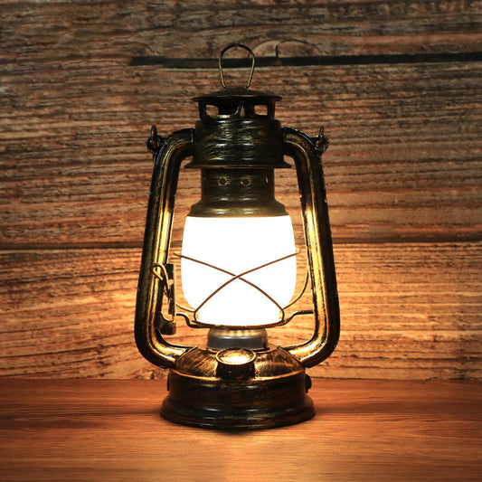 Traditionelle Vintage-Rundpferdelampe, Tischleuchte aus Eisen und Acryl mit LED-Beleuchtung für das Wohnzimmer