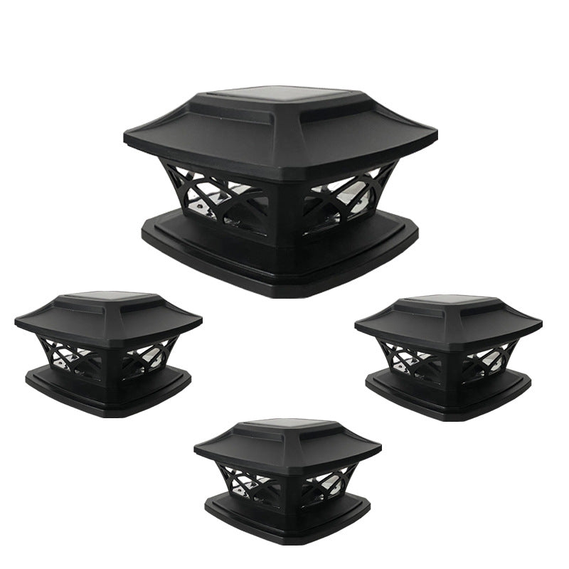 Moderne Einfachheit Quadratisch Kunststoff LED Postkopf Licht Außenlicht Für Garten | Brehn