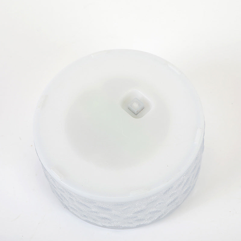 Runde LED-Solarleuchte in Eisziegelform aus Acryl für den Außenbereich