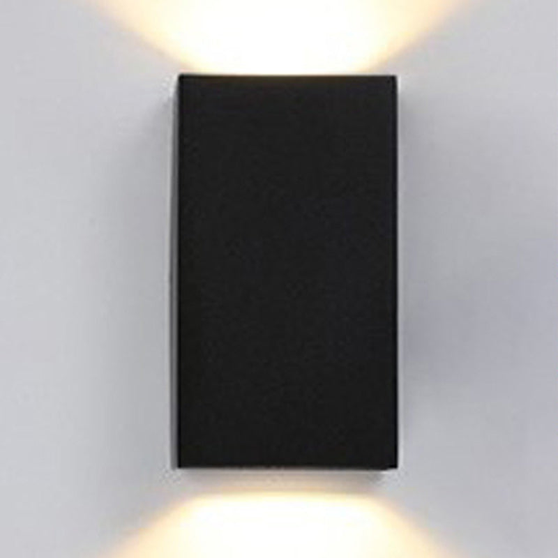 Moderner Minimalistischer Wasserdichter Rechteckiger Aluminium LED Außenwandleuchtenlampen Für Außenpatio | Brehn