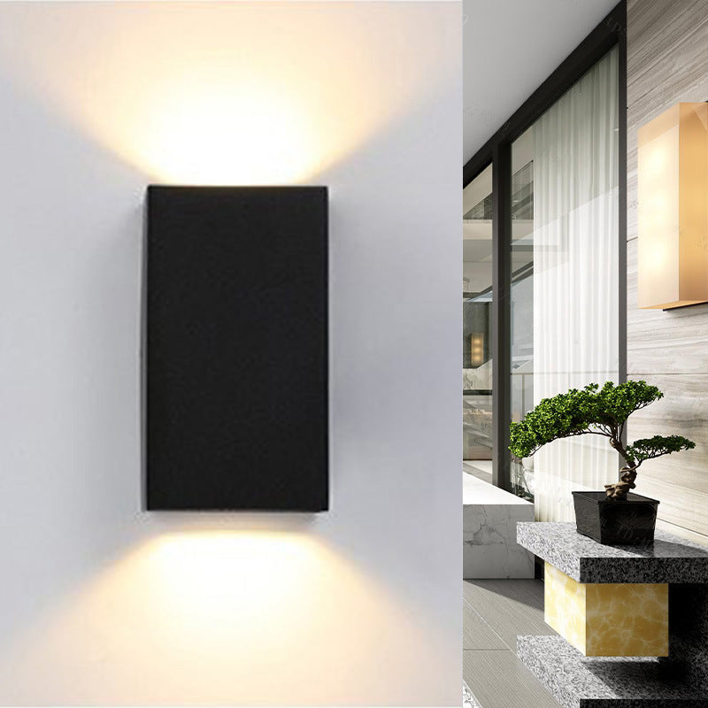 Moderner Minimalistischer Wasserdichter Rechteckiger Aluminium LED Außenwandleuchtenlampen Für Außenpatio | Brehn