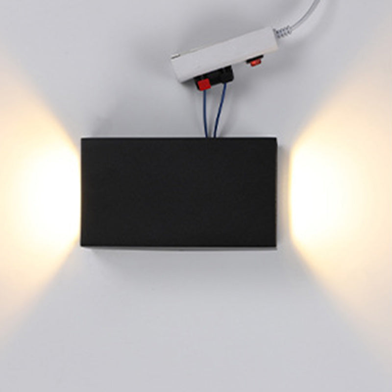 Moderner Minimalistischer Wasserdichter Rechteckiger Aluminium LED Außenwandleuchtenlampen Für Außenpatio | Brehn