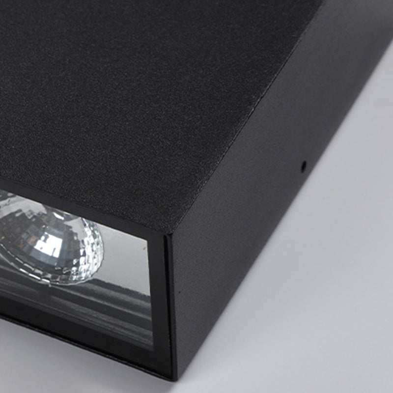 Moderner Minimalistischer Wasserdichter Rechteckiger Aluminium LED Außenwandleuchtenlampen Für Außenpatio | Brehn