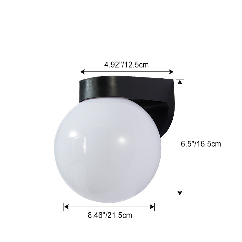 Moderne Einfachheit Wasserdichte Orb Polycarbonat Acryl 1-Licht Wand Scone Lampe Für Außenpatio | Brehn