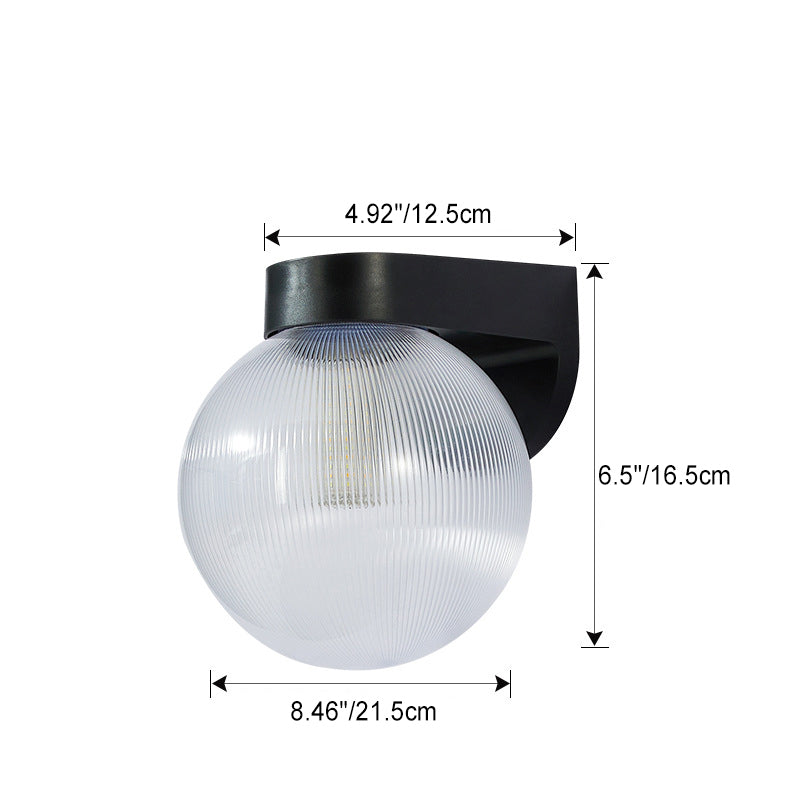 Moderne Einfachheit Wasserdichte Orb Polycarbonat Acryl 1-Licht Wand Scone Lampe Für Außenpatio | Brehn