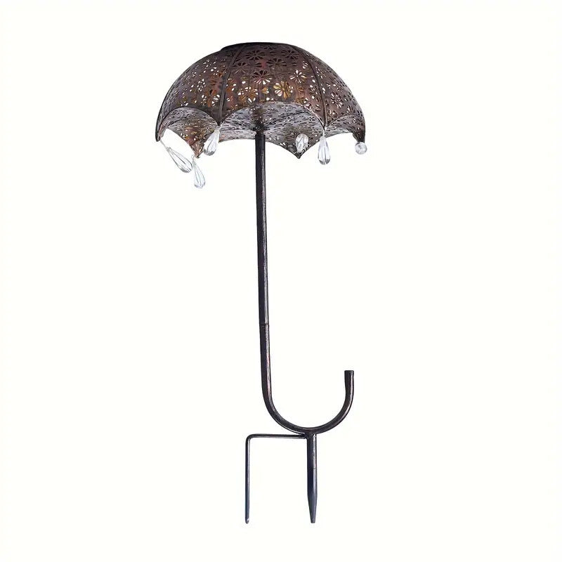 Moderne Art Deco Solar wasserdichte Regenschirm Eisen LED Erdstecker Außenleuchte für Garten | Brehn
