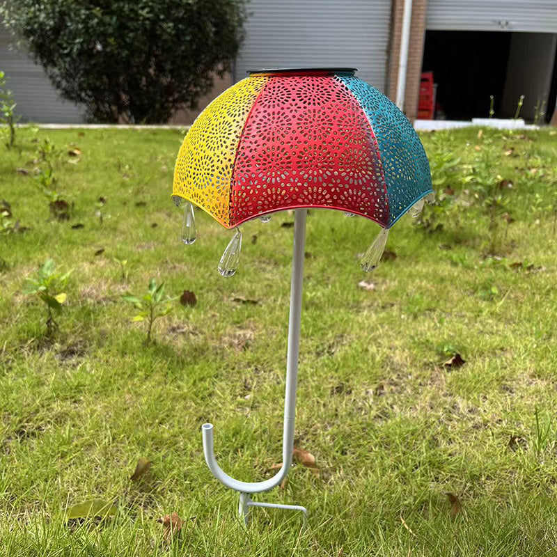 Moderne Art Deco Solar wasserdichte Regenschirm Eisen LED Erdstecker Außenleuchte für Garten | Brehn