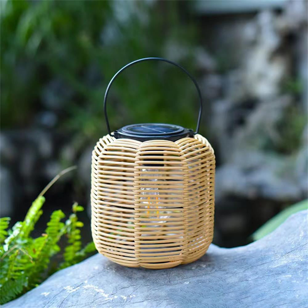 Moderne Art Deco Solar Wasserdichte Zylindernlaterne Hohlraum Kunststoff Eisen LED Außenlicht für Garten | Brehn